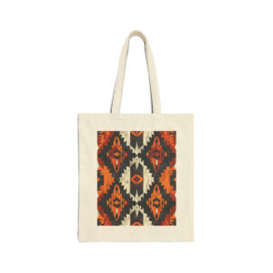 Aztec Print, Boho Style Cotton Canvas Bag